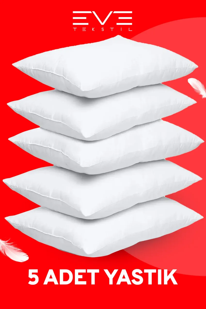 پک 5 عددی بالشت میکرو سیلیکون الیاف نان بافت قابل شستشو ضد آلرژی برای خانه و هتل 50x70cm 700 گرم