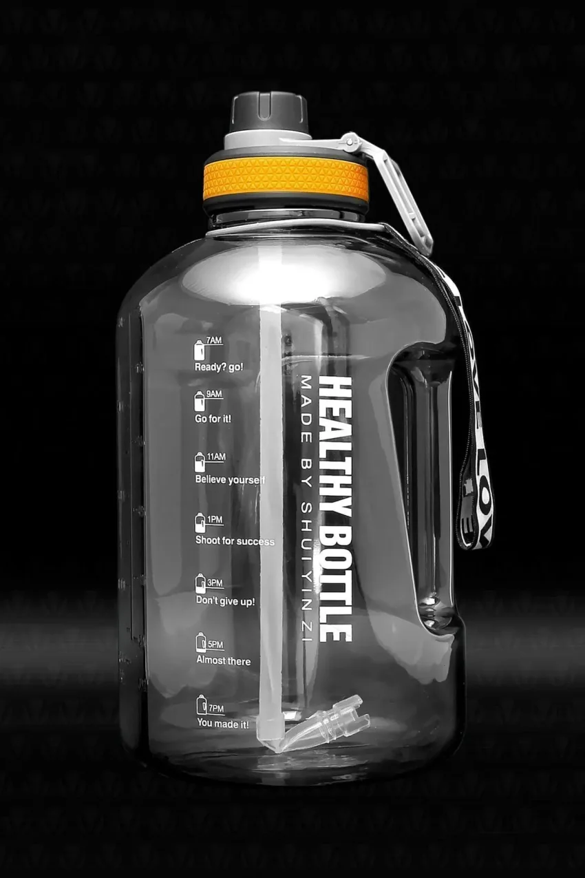 قمقمه motivational بدون BPA وینتا 2.5 لیتر سیاه، بطری آب، سطل آب (بدون کیف)