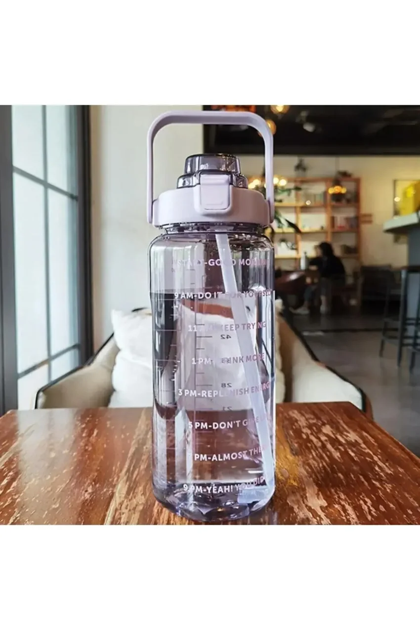 قمقمه شفاف انگیزشی 2000 میلی لیتر - بطری آب بدون BPA