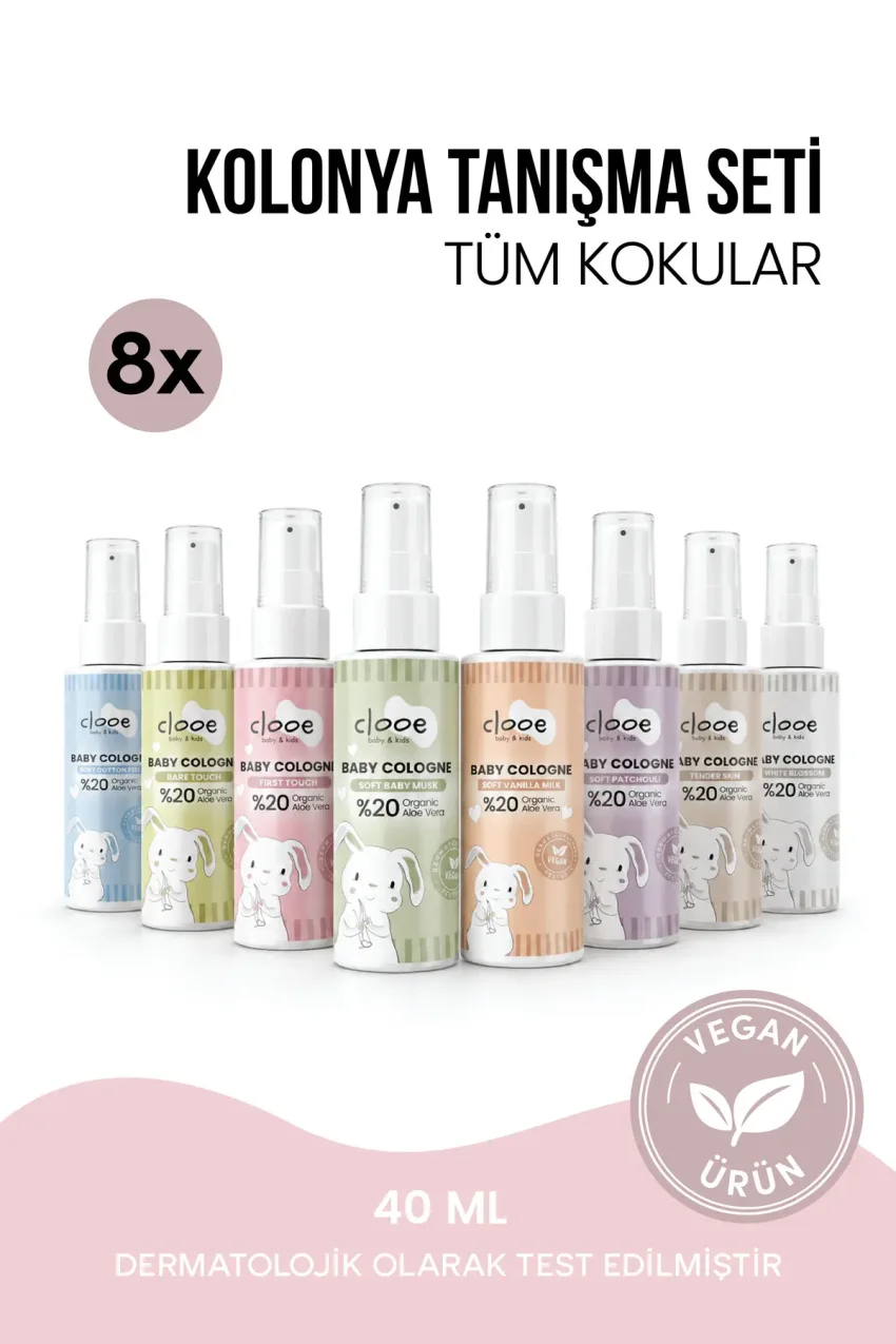 ست عطر بچه‌گان وگان با عصاره آلوئه ورا بسته 8x40ml