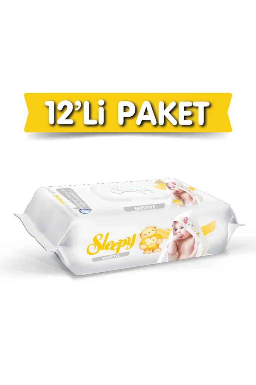 دستمال مرطوب حساس 12x90 لی 12 بسته 1080 برگ