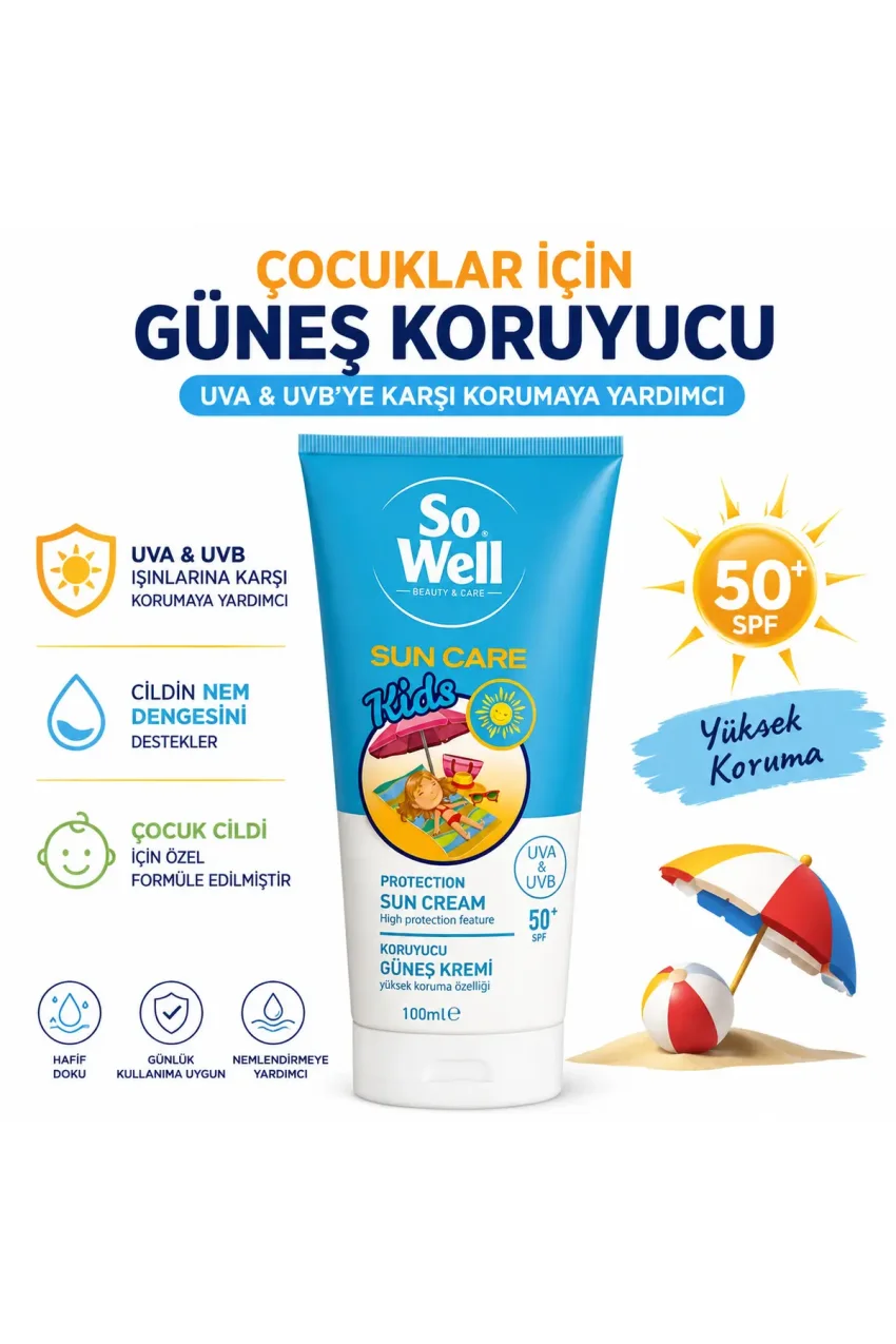 کرم ضد آفتاب کودکان SPF 50+ کمک به محافظت در برابر UVA و UVB 100 میلی لیتر