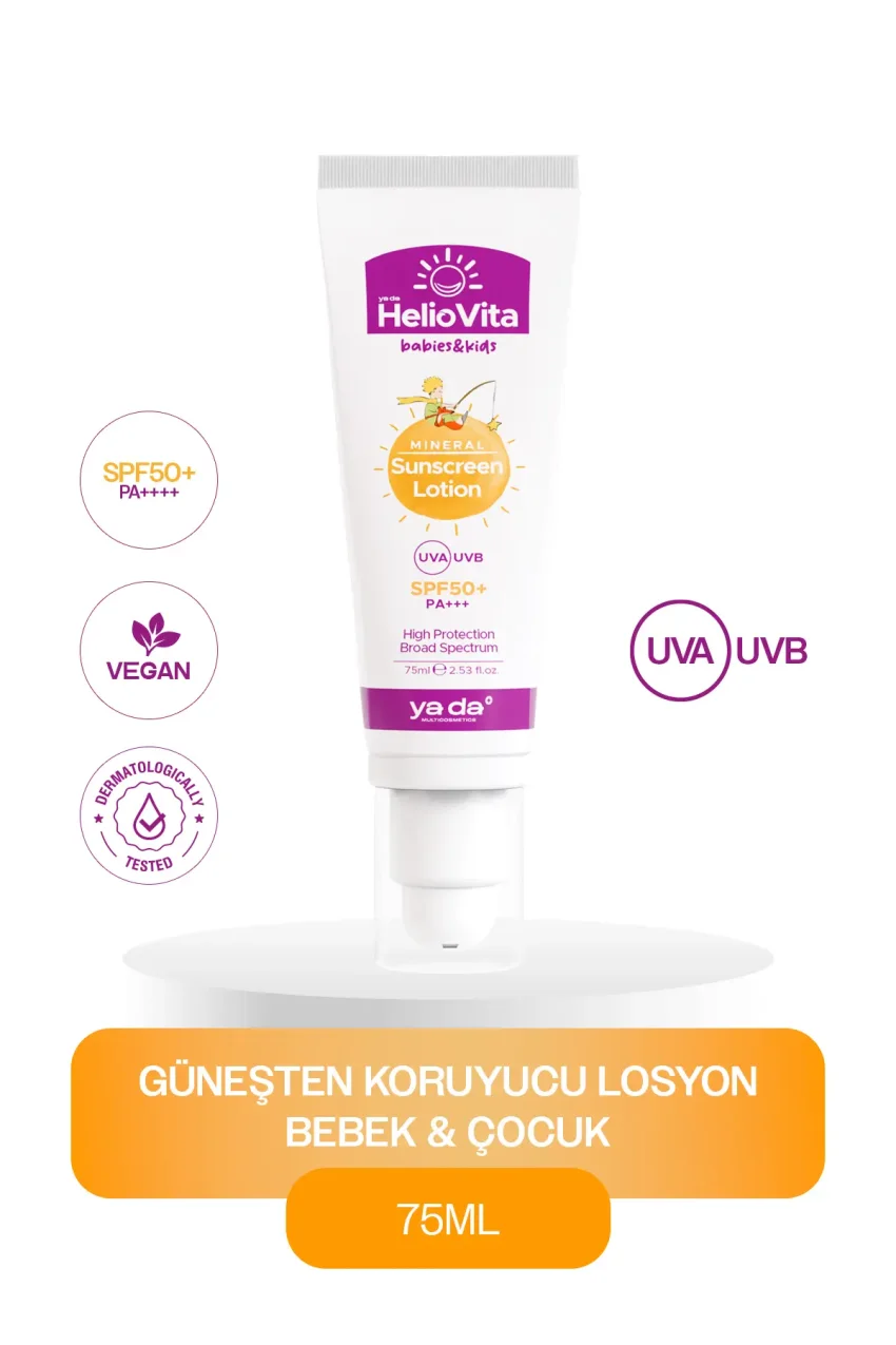 لوسیون ضد آفتاب معدنی هلیو ویتا با اثر حفاظتی بالا، مخصوص نوزادان و کودکان، SPF 50+، PA++++
