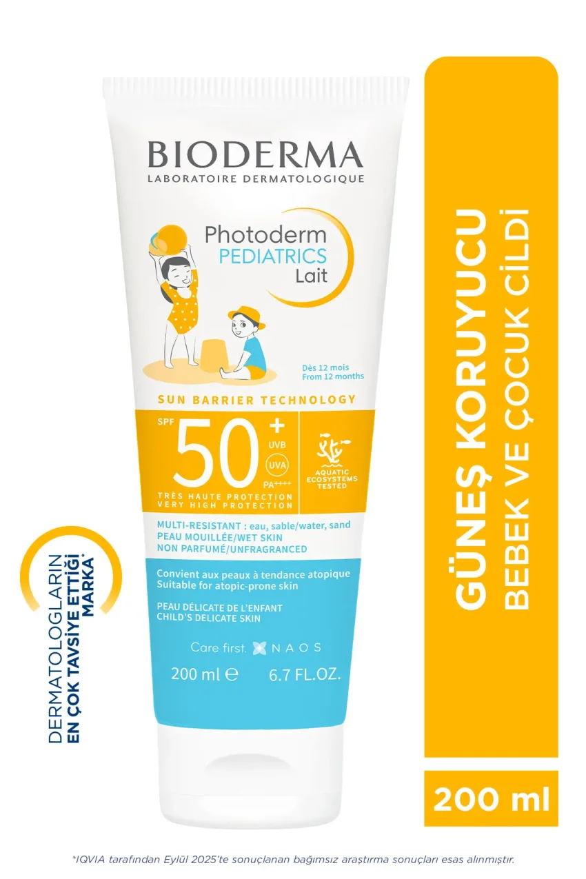کرم ضد آفتاب شیر مانند بیودرما مخصوص کودکان با SPF50+ و محافظت آنتی‌اکسیدانی 200 میلی‌لیتر
