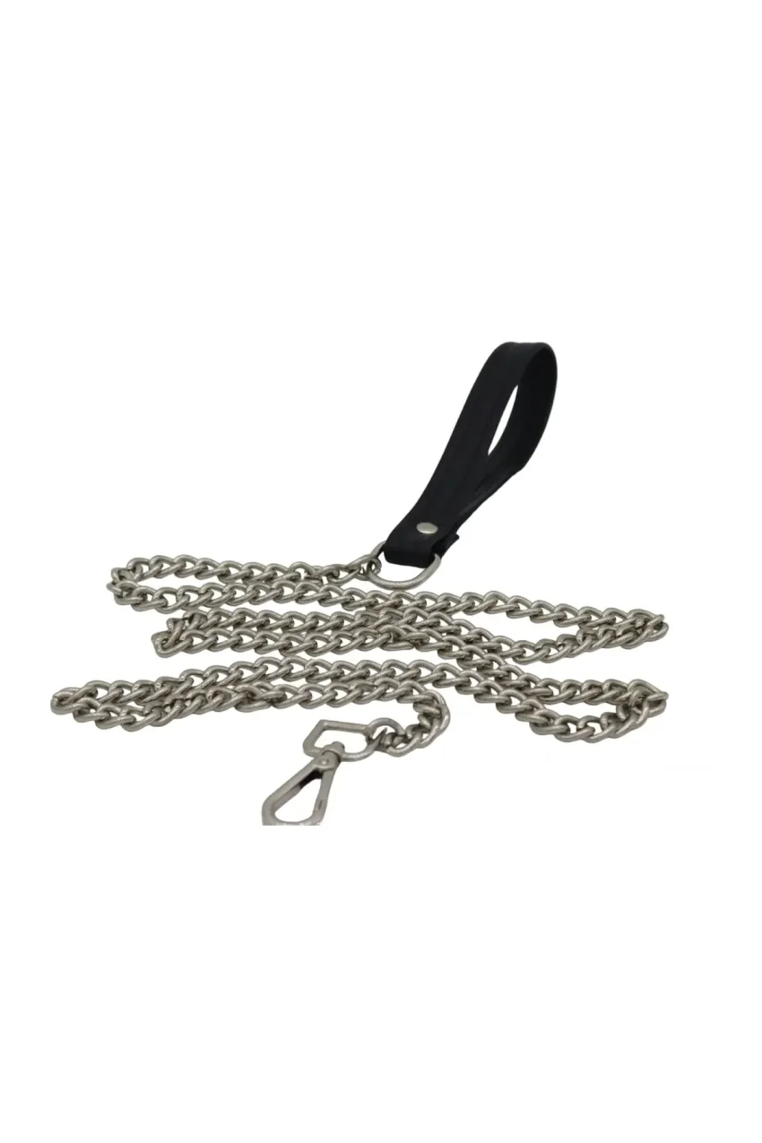 زنجیر گرداننده سگ با دسته چرمی 8mm X 140cm