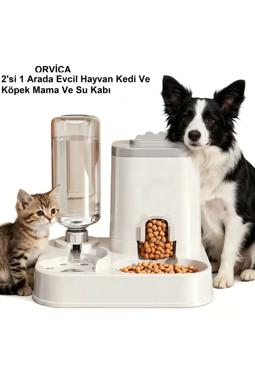 ظرف غذای اتوماتیک دو لیتری برای گربه و سگ با دو محفظه آب و غذا