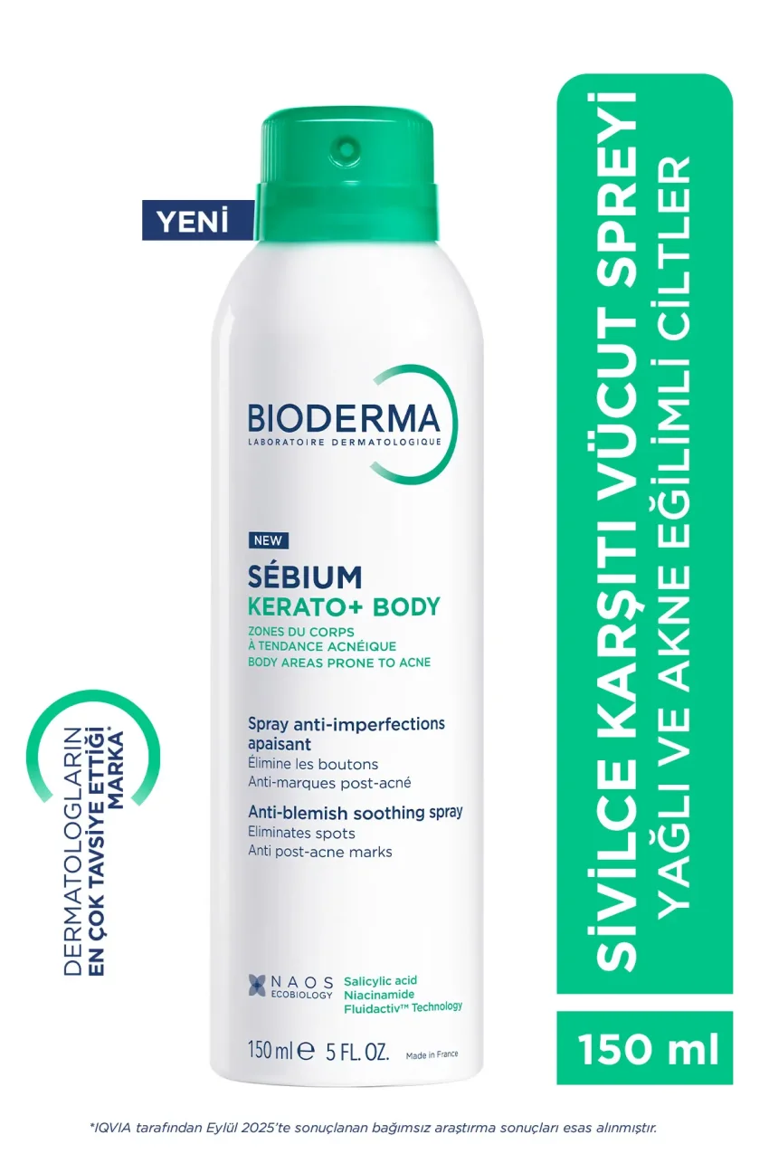 اسپری بدن سبیوم کراتو+ ضد جوش و لک آکنه حاوی اسید سالیسیلیک و نیاسینامید 150ml
