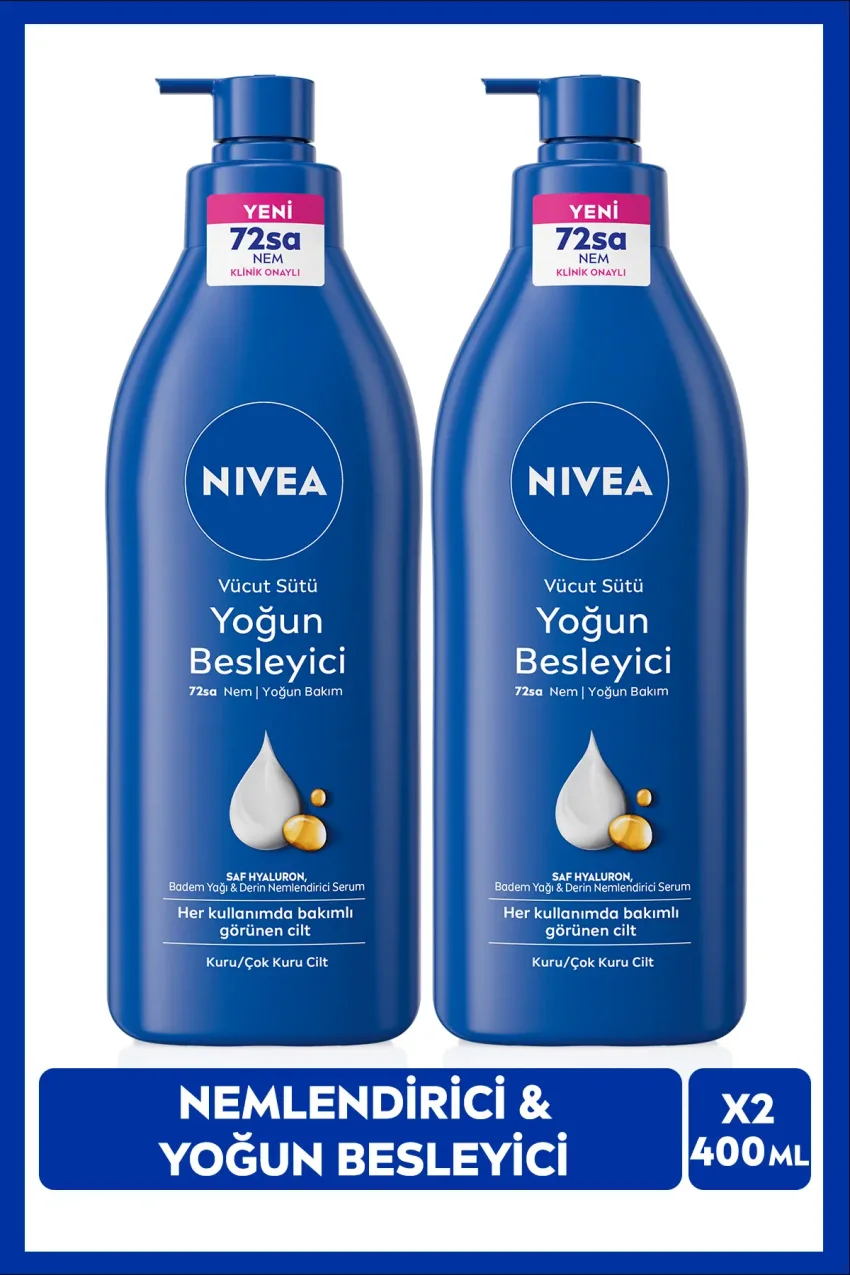 شیر بدن مغذی غلیظ 400ml، مناسب برای پوست‌های خیلی خشک، حاوی هیالورون، مرطوب‌کننده عمیق بدن، بسته 2 عددی