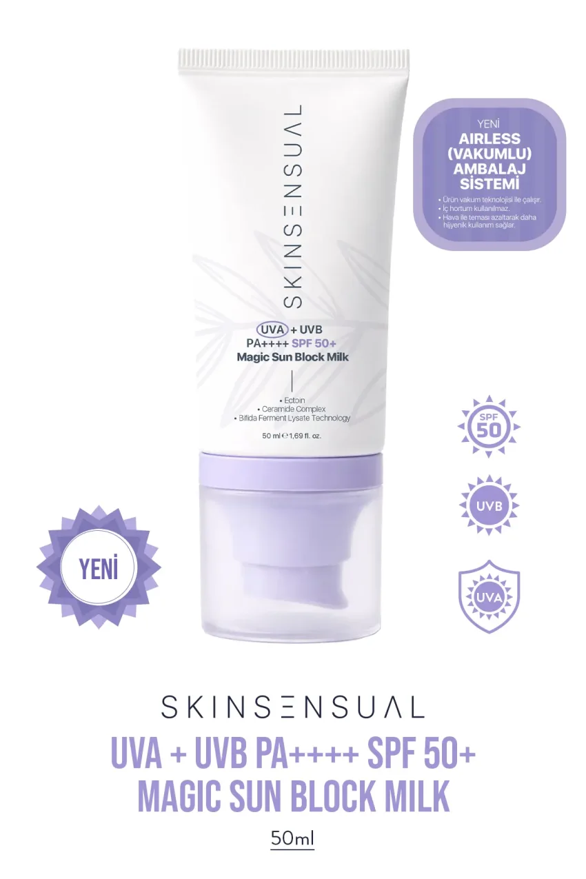 کرم ضد آفتاب شیر Magic Sun Block با SPF 50+ فیلتر نسل جدید 50 میلی لیتر | طیف وسیع UVA + UVB